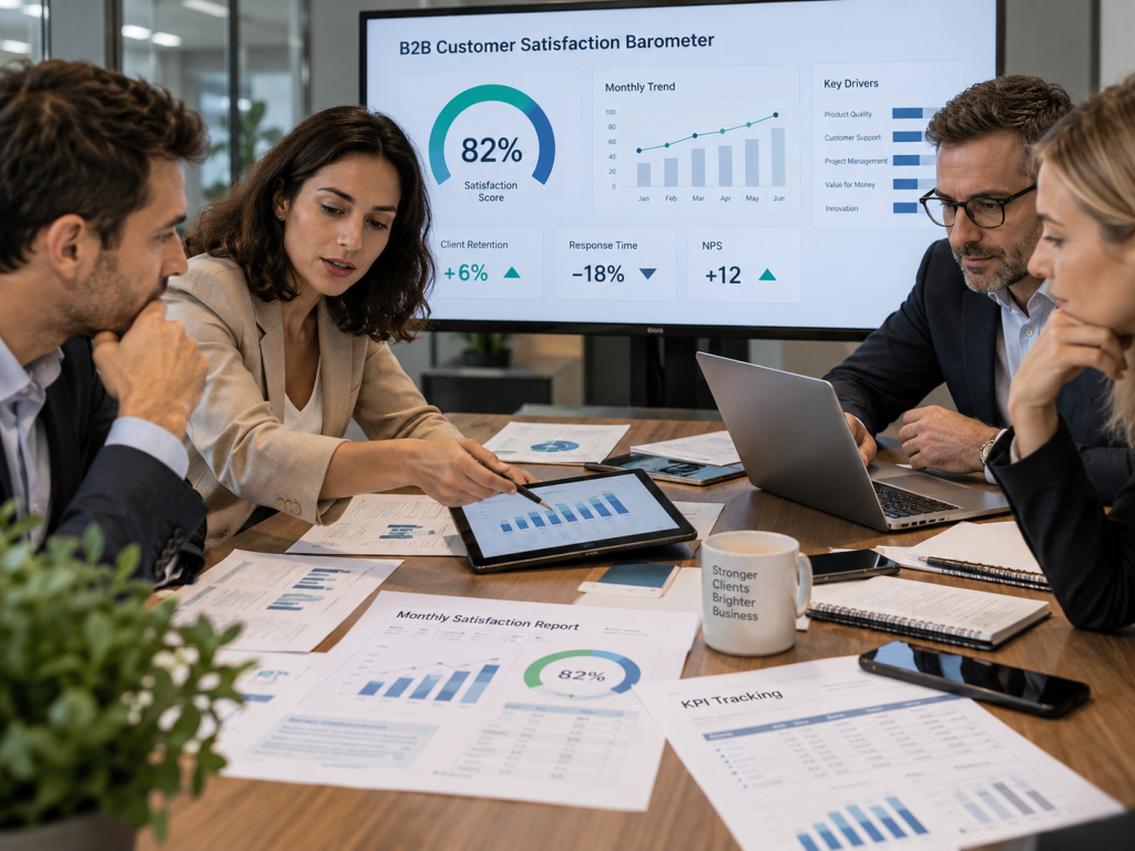 Enquete de satisfaction clients : baromètre mensuel et reporting